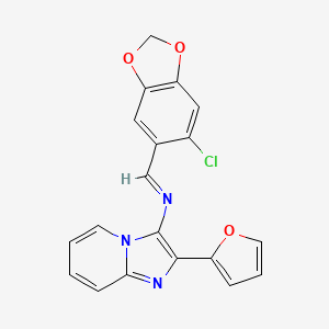 N-[(E)-(6-chloro-1,3-benzodioxol-5-yl)methylidene]-2-(furan-2-yl)imidazo[1,2-a]pyridin-3-amine