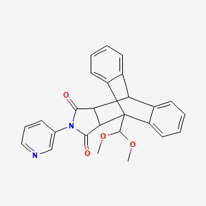 1-(Dimethoxymethyl)-17-(pyridin-3-yl)-17-azapentacyclo[6.6.5.0~2,7~.0~9,14~.0~15,19~]nonadeca-2,4,6,9,11,13-hexaene-16,18-dione (non-preferred name)