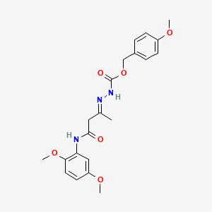 molecular formula C21H25N3O6 B11099433 4-methoxybenzyl (2E)-2-{4-[(2,5-dimethoxyphenyl)amino]-4-oxobutan-2-ylidene}hydrazinecarboxylate 