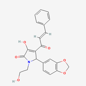 5-(1,3-Benzodioxol-5-YL)-3-hydroxy-1-(2-hydroxyethyl)-4-[(E)-3-phenyl-2-propenoyl]-1,5-dihydro-2H-pyrrol-2-one