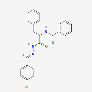 molecular formula C23H20BrN3O2 B11099484 N-(1-Benzyl-2-{2-[(E)-1-(4-bromophenyl)methylidene]hydrazino}-2-oxoethyl)benzamide 