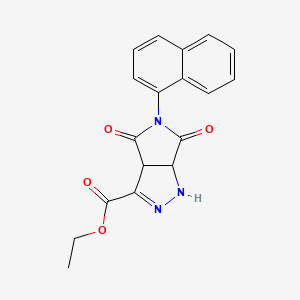 Ethyl 5-(naphthalen-1-yl)-4,6-dioxo-1,3a,4,5,6,6a-hexahydropyrrolo[3,4-c]pyrazole-3-carboxylate