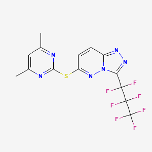 6-[(4,6-Dimethylpyrimidin-2-yl)sulfanyl]-3-(heptafluoropropyl)[1,2,4]triazolo[4,3-b]pyridazine