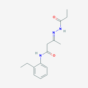 Butanamide, 3-propionylhydrazono-N-(2-ethylphenyl)-