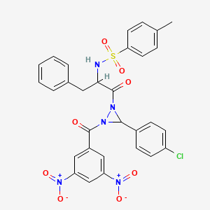 N-(1-{3-(4-chlorophenyl)-2-[(3,5-dinitrophenyl)carbonyl]diaziridin-1-yl}-1-oxo-3-phenylpropan-2-yl)-4-methylbenzenesulfonamide