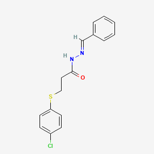 3-[(4-chlorophenyl)sulfanyl]-N'-[(E)-phenylmethylidene]propanehydrazide