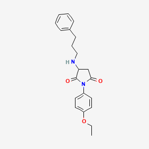 molecular formula C21H24N2O3 B11099527 1-(4-Ethoxyphenyl)-3-[(3-phenylpropyl)amino]pyrrolidine-2,5-dione 