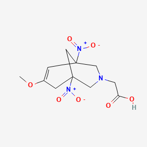 molecular formula C11H15N3O7 B11099534 (7-Methoxy-1,5-dinitro-3-azabicyclo[3.3.1]non-6-en-3-yl)acetic acid 