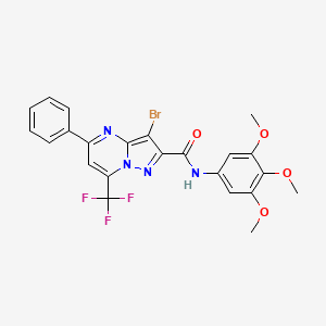 3-bromo-5-phenyl-7-(trifluoromethyl)-N-(3,4,5-trimethoxyphenyl)pyrazolo[1,5-a]pyrimidine-2-carboxamide