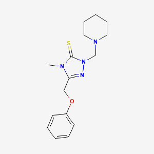 molecular formula C16H22N4OS B11099647 4-methyl-5-(phenoxymethyl)-2-(piperidin-1-ylmethyl)-2,4-dihydro-3H-1,2,4-triazole-3-thione 