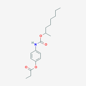 4-{[(Octan-2-yloxy)carbonyl]amino}phenyl propanoate