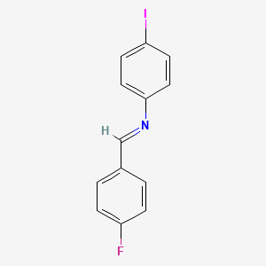 molecular formula C13H9FIN B11099697 Aniline, 4-iodo-N-(4-fluorobenzylideno)- CAS No. 64222-87-3