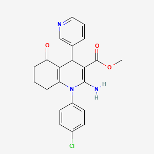 Methyl 2-amino-1-(4-chlorophenyl)-5-oxo-4-(3-pyridinyl)-1,4,5,6,7,8-hexahydro-3-quinolinecarboxylate