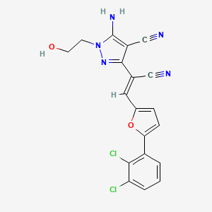 5-amino-3-{(Z)-1-cyano-2-[5-(2,3-dichlorophenyl)furan-2-yl]ethenyl}-1-(2-hydroxyethyl)-1H-pyrazole-4-carbonitrile