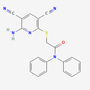 2-[(6-amino-3,5-dicyanopyridin-2-yl)sulfanyl]-N,N-diphenylacetamide