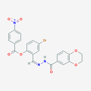 4-bromo-2-{(Z)-[2-(2,3-dihydro-1,4-benzodioxin-6-ylcarbonyl)hydrazinylidene]methyl}phenyl 4-nitrobenzoate