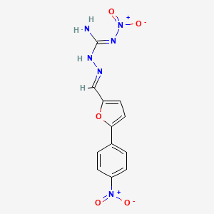 molecular formula C12H10N6O5 B11099794 (2E)-N'-nitro-2-{[5-(4-nitrophenyl)furan-2-yl]methylidene}hydrazinecarboximidamide 