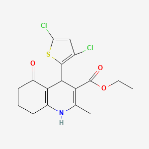 molecular formula C17H17Cl2NO3S B11099807 Ethyl 4-(3,5-dichlorothiophen-2-yl)-2-methyl-5-oxo-1,4,5,6,7,8-hexahydroquinoline-3-carboxylate 