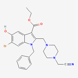 molecular formula C25H27BrN4O3 B11099810 ethyl 1-benzyl-6-bromo-2-{[4-(cyanomethyl)piperazin-1-yl]methyl}-5-hydroxy-1H-indole-3-carboxylate 