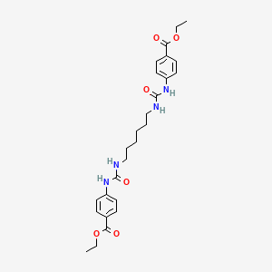 molecular formula C26H34N4O6 B11099814 Ethyl 4-[({[6-({[4-(ethoxycarbonyl)anilino]carbonyl}amino)hexyl]amino}carbonyl)amino]benzoate 