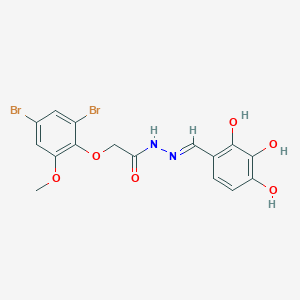 molecular formula C16H14Br2N2O6 B11099826 2-(2,4-dibromo-6-methoxyphenoxy)-N'-[(E)-(2,3,4-trihydroxyphenyl)methylidene]acetohydrazide 