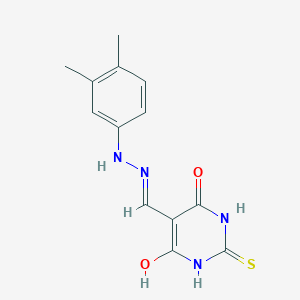 5-{[2-(3,4-dimethylphenyl)hydrazinyl]methylidene}-2-thioxodihydropyrimidine-4,6(1H,5H)-dione