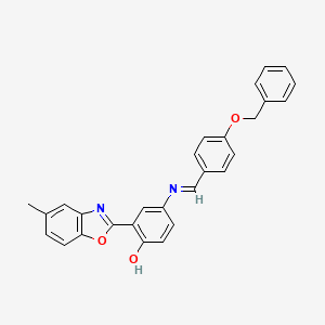 4-({(Z)-[4-(benzyloxy)phenyl]methylidene}amino)-2-(5-methyl-1,3-benzoxazol-2-yl)phenol