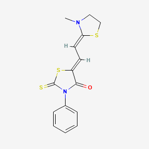 (5Z)-5-[(2Z)-2-(3-methyl-1,3-thiazolidin-2-ylidene)ethylidene]-3-phenyl-2-thioxo-1,3-thiazolidin-4-one