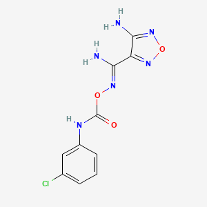 4-amino-N'-{[(3-chlorophenyl)carbamoyl]oxy}-1,2,5-oxadiazole-3-carboximidamide