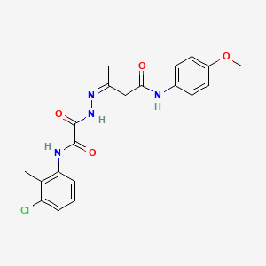 molecular formula C20H21ClN4O4 B11099920 (3Z)-3-(2-{[(3-chloro-2-methylphenyl)amino](oxo)acetyl}hydrazinylidene)-N-(4-methoxyphenyl)butanamide 