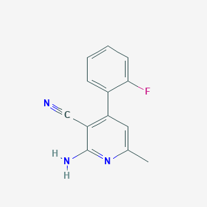 molecular formula C13H10FN3 B11099941 2-Amino-4-(2-fluorophenyl)-6-methylpyridine-3-carbonitrile 