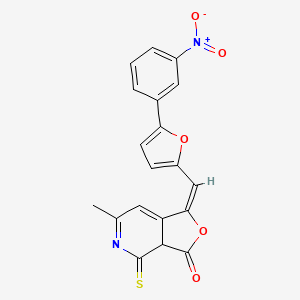 molecular formula C19H12N2O5S B11099964 (1E)-6-methyl-1-{[5-(3-nitrophenyl)furan-2-yl]methylidene}-4-thioxo-3a,4-dihydrofuro[3,4-c]pyridin-3(1H)-one 