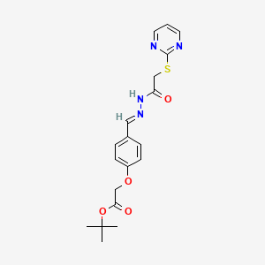 tert-butyl {4-[(E)-{2-[(pyrimidin-2-ylsulfanyl)acetyl]hydrazinylidene}methyl]phenoxy}acetate