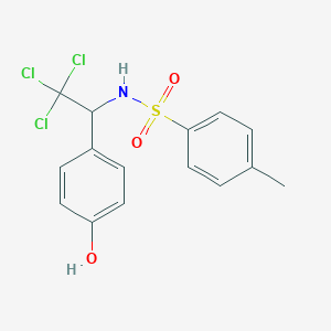 4-methyl-N-[2,2,2-trichloro-1-(4-hydroxyphenyl)ethyl]benzenesulfonamide