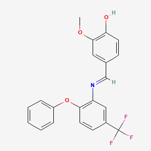 2-methoxy-4-[(E)-{[2-phenoxy-5-(trifluoromethyl)phenyl]imino}methyl]phenol