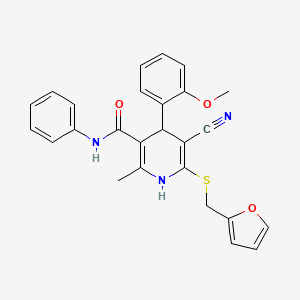 5-cyano-6-[(furan-2-ylmethyl)sulfanyl]-4-(2-methoxyphenyl)-2-methyl-N-phenyl-1,4-dihydropyridine-3-carboxamide