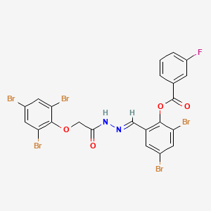 2,4-dibromo-6-[(E)-{2-[(2,4,6-tribromophenoxy)acetyl]hydrazinylidene}methyl]phenyl 3-fluorobenzoate