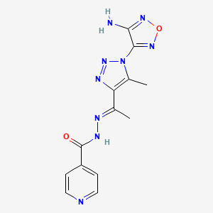 N'-{(1E)-1-[1-(4-Amino-1,2,5-oxadiazol-3-YL)-5-methyl-1H-1,2,3-triazol-4-YL]ethylidene}isonicotinohydrazide