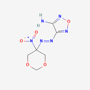 4-[(E)-(5-nitro-1,3-dioxan-5-yl)diazenyl]-1,2,5-oxadiazol-3-amine