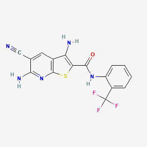 3,6-diamino-5-cyano-N-[2-(trifluoromethyl)phenyl]thieno[2,3-b]pyridine-2-carboxamide