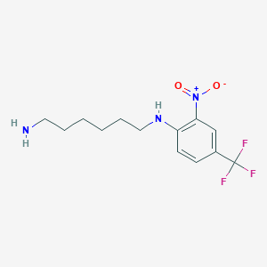 molecular formula C13H18F3N3O2 B11100093 N-[2-nitro-4-(trifluoromethyl)phenyl]hexane-1,6-diamine 