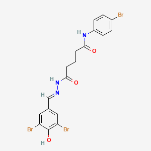 molecular formula C18H16Br3N3O3 B11100108 N-(4-bromophenyl)-5-[(2E)-2-(3,5-dibromo-4-hydroxybenzylidene)hydrazinyl]-5-oxopentanamide 