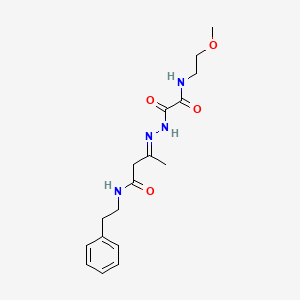 (3E)-3-(2-{[(2-methoxyethyl)amino](oxo)acetyl}hydrazinylidene)-N-(2-phenylethyl)butanamide