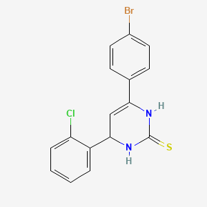 molecular formula C16H12BrClN2S B11100130 6-(4-bromophenyl)-4-(2-chlorophenyl)-3,4-dihydropyrimidine-2(1H)-thione 