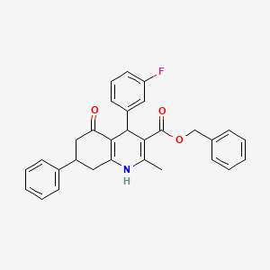 Benzyl 4-(3-fluorophenyl)-2-methyl-5-oxo-7-phenyl-1,4,5,6,7,8-hexahydroquinoline-3-carboxylate