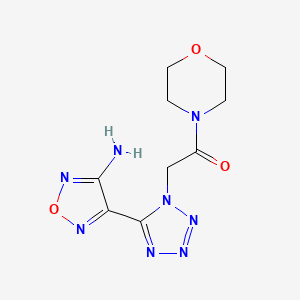 molecular formula C9H12N8O3 B11100147 Ethanone, 2-[5-(4-amino-1,2,5-oxadiazol-3-yl)-1-tetrazolyl]-1-morpholino- 