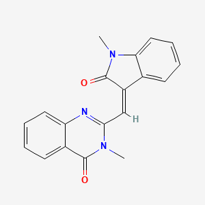 molecular formula C19H15N3O2 B11100173 3-methyl-2-[(Z)-(1-methyl-2-oxo-1,2-dihydro-3H-indol-3-ylidene)methyl]quinazolin-4(3H)-one 