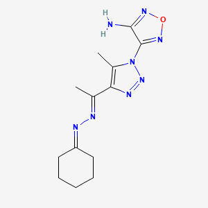 4-{4-[(1E)-1-(cyclohexylidenehydrazinylidene)ethyl]-5-methyl-1H-1,2,3-triazol-1-yl}-1,2,5-oxadiazol-3-amine