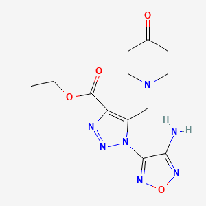 molecular formula C13H17N7O4 B11100207 ethyl 1-(4-amino-1,2,5-oxadiazol-3-yl)-5-[(4-oxopiperidin-1-yl)methyl]-1H-1,2,3-triazole-4-carboxylate 