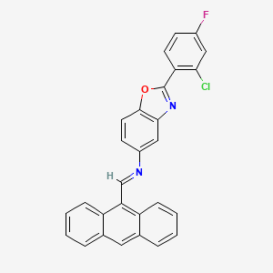 N-[(E)-anthracen-9-ylmethylidene]-2-(2-chloro-4-fluorophenyl)-1,3-benzoxazol-5-amine